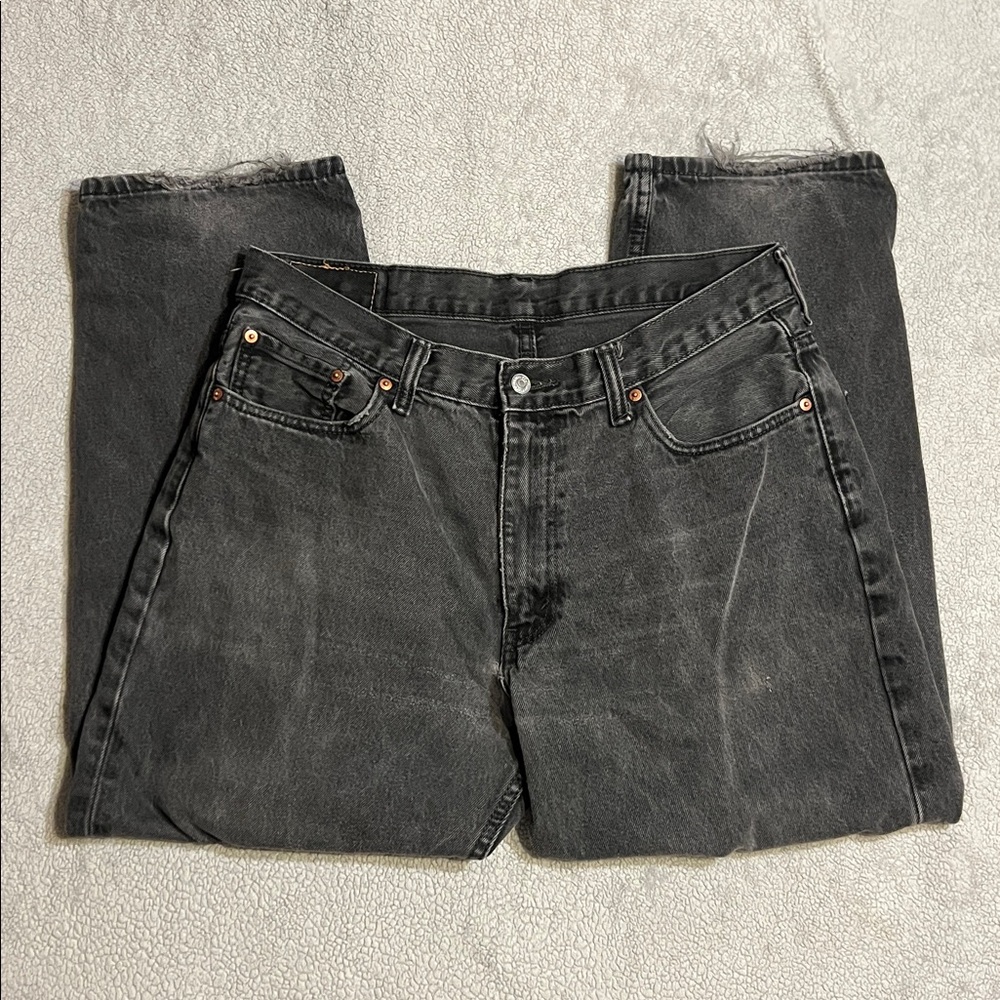 Levi’s 550 relaxed fit jeans black wash W36 L29 Y2K distressed